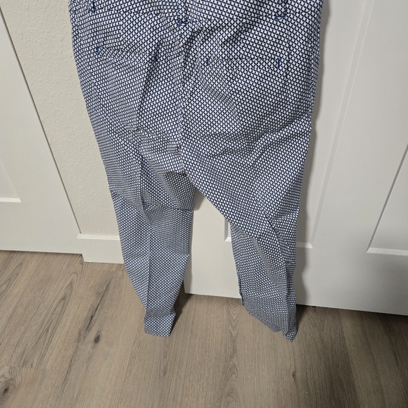 Women's Blue Patterned Capri Pants - Picture 2 of 3